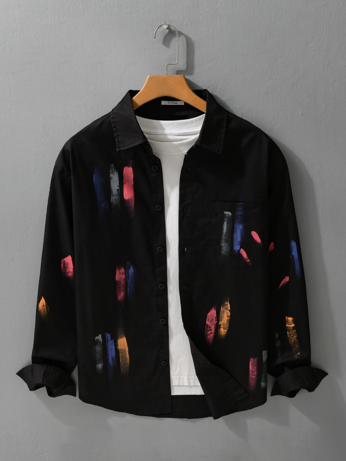 

Men's fiti Flower Long Sve Cotton irt Trendy Casual Sle Spring Autumn Wear Comfortable Pure Cotton Faionable Men...