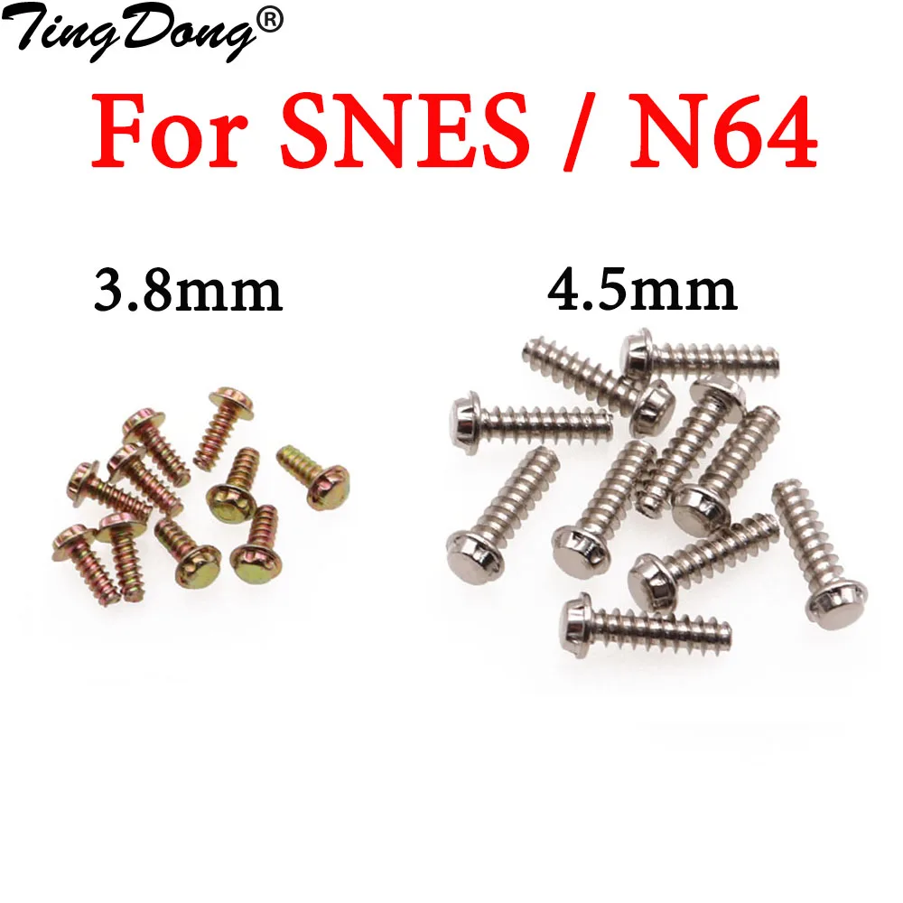 

TingDong 50PCS Replacecment Repart 3.8mm 4.5mm GameBit Security Screws For Nintendo NES SNES N64 Gameboy Console Cartridge