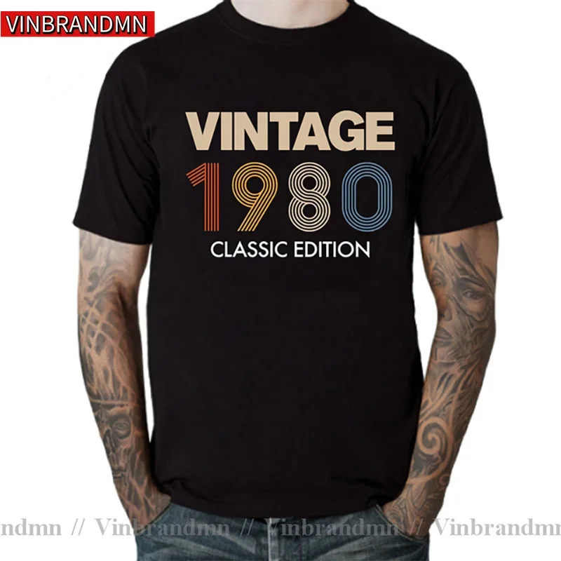 VINTAGE 1980 Classic Limited Editon T Shirt Men Retro Born In 1980 T-Shirt Fashion Summer Women Tee Shirt Tops Camisetas Mujer