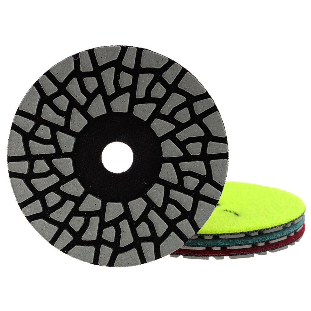 Imagem -03 - Almofada de Polimento a Seco para Granito Disco de Lixamento de Mármore Super Sharp Wall Diamond Step 4in Pcs