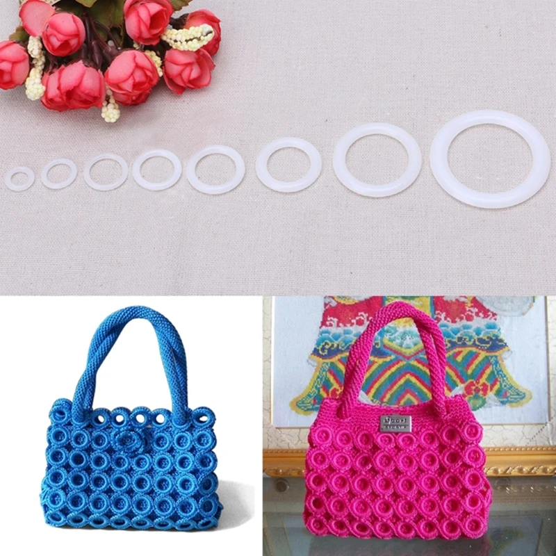 DIY Crochet Ring Circle Hook Plastic Craft Tool Accessory for Handbag Car for Se