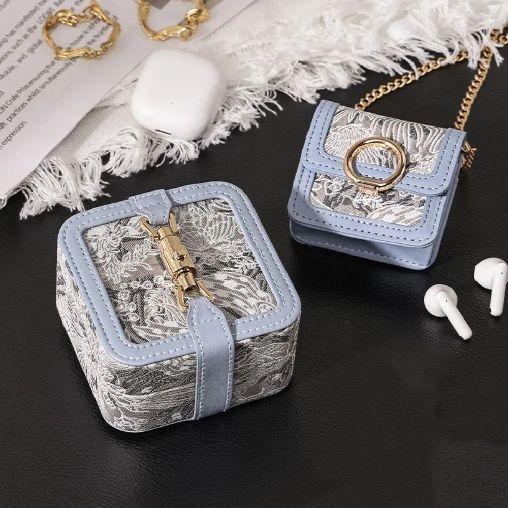 

Упаковочная коробка для ювелирных изделий с вышивкой, большая емкость, ожерелье, серьги, чехол для хранения ювелирных изделий, кольца, органайзер для браслетов