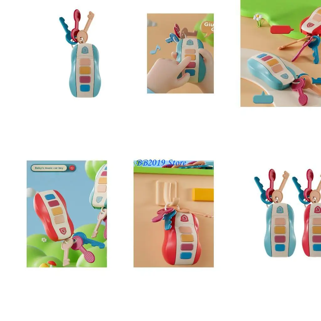 

Q0KB Musical Pretend Play Car Educational Role Playing Toy Sound Stimulation Fine Motor Skill Development Toy For Toddler
