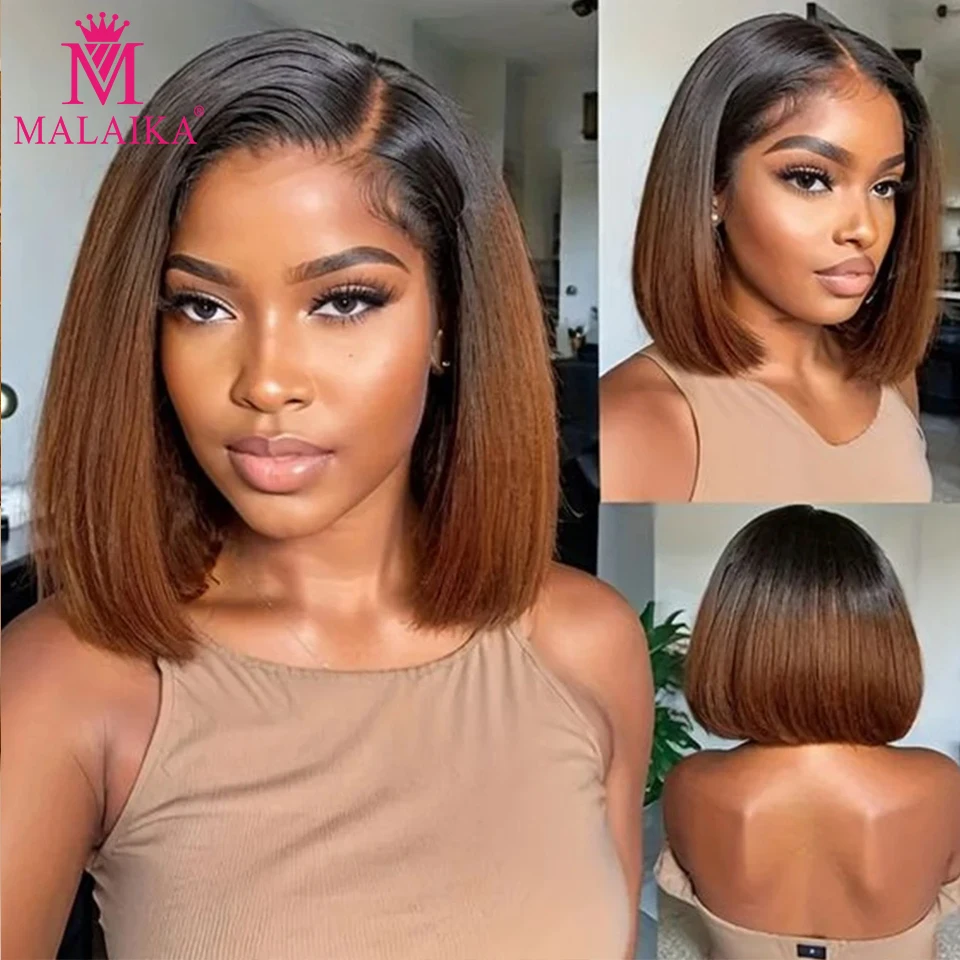 Ombre 1BT99J Burgundy brazilian wig 100% human hair 13x4 HD Lace Frontal Wigs Short Straight Bob Wigs for Black Women