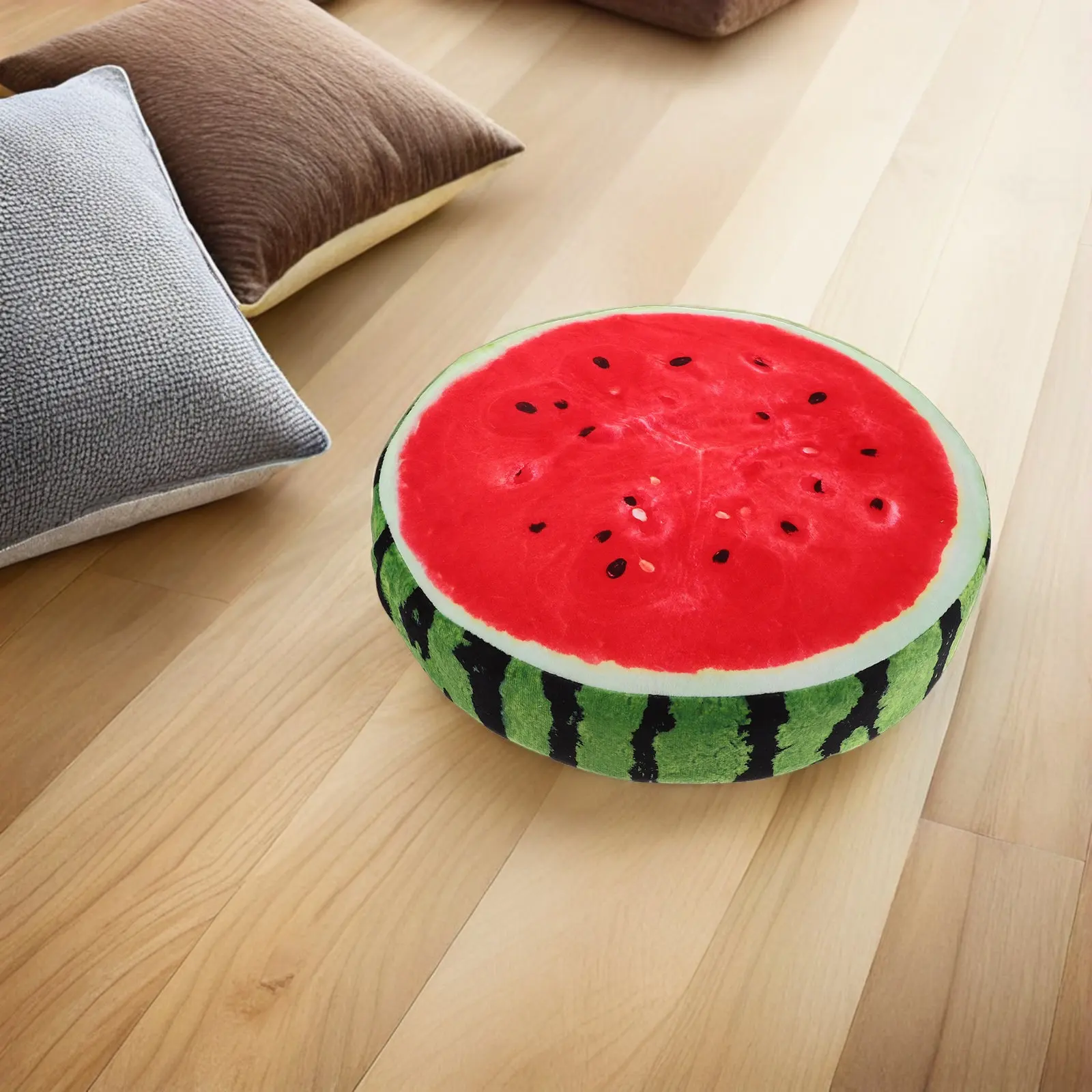 

Watermelon Throw Pillow 3D Simulated Fruit Shape Decorative Cushion for Sofa Bed Chair Removable Washable Cover Home Living Room