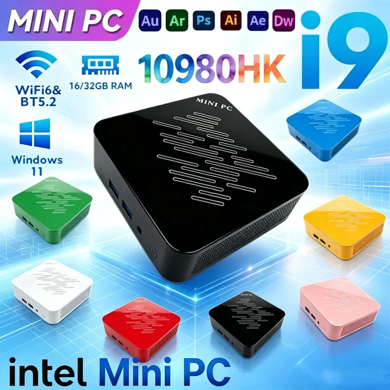 New Intel Core I9-10980HK Mini Gaming Desktop PC 16GB/8GB RAM 1TB/2TB SSD 4K HD Business Office Portable Mini Computer