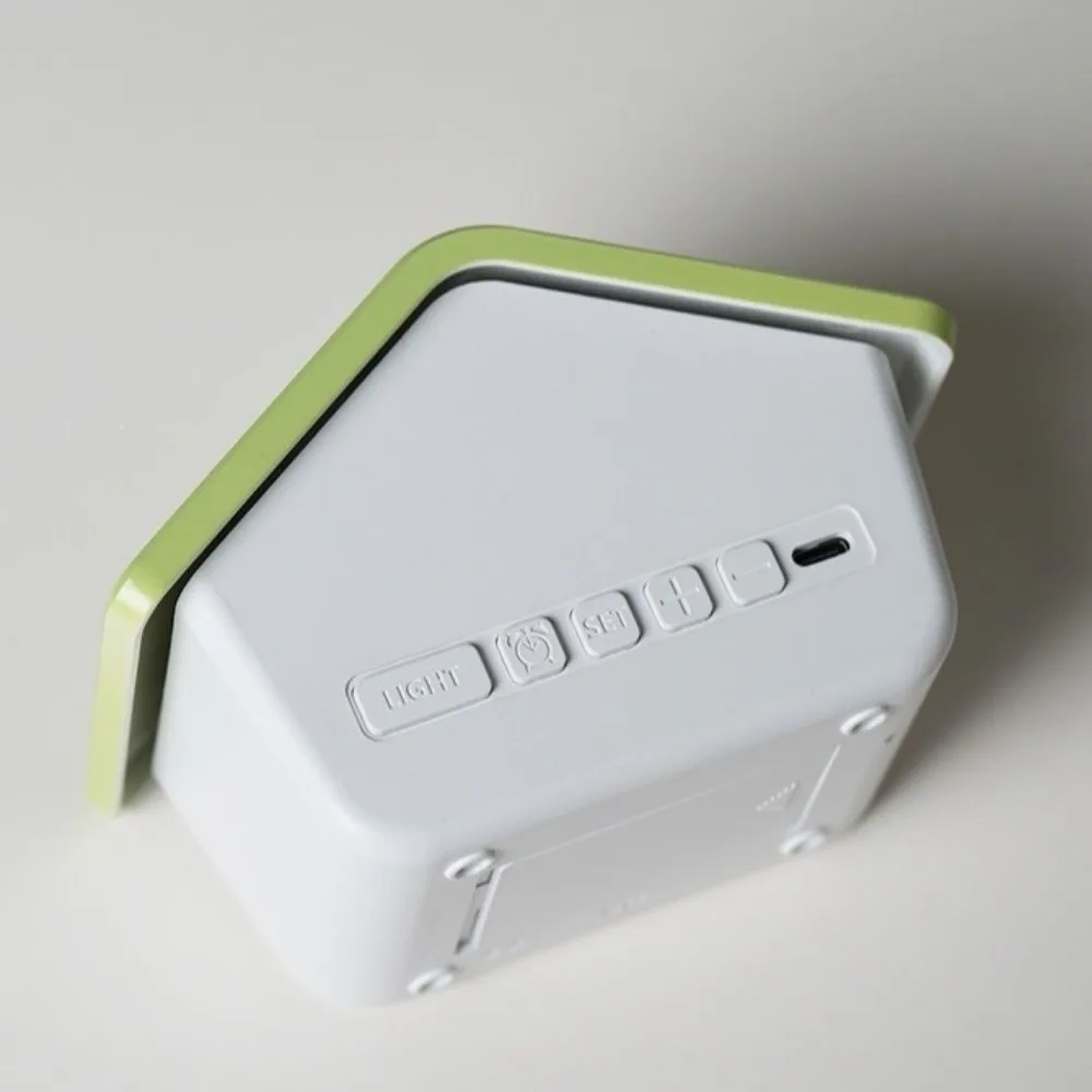 House Shaped LED Digital Alarm Clock Week Date 2 Alarms Electronic Clock Brightness Adjustment with Ambient Light Desk Clock