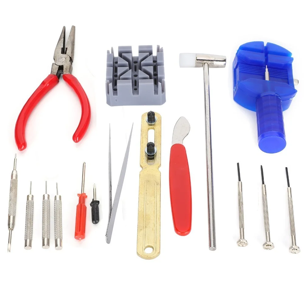 

16pcs Plastic Packaging Watch Repair Tool Metal Material Various Styles Watchmaker Kit Watchband Repair Kit Watch Maintenance