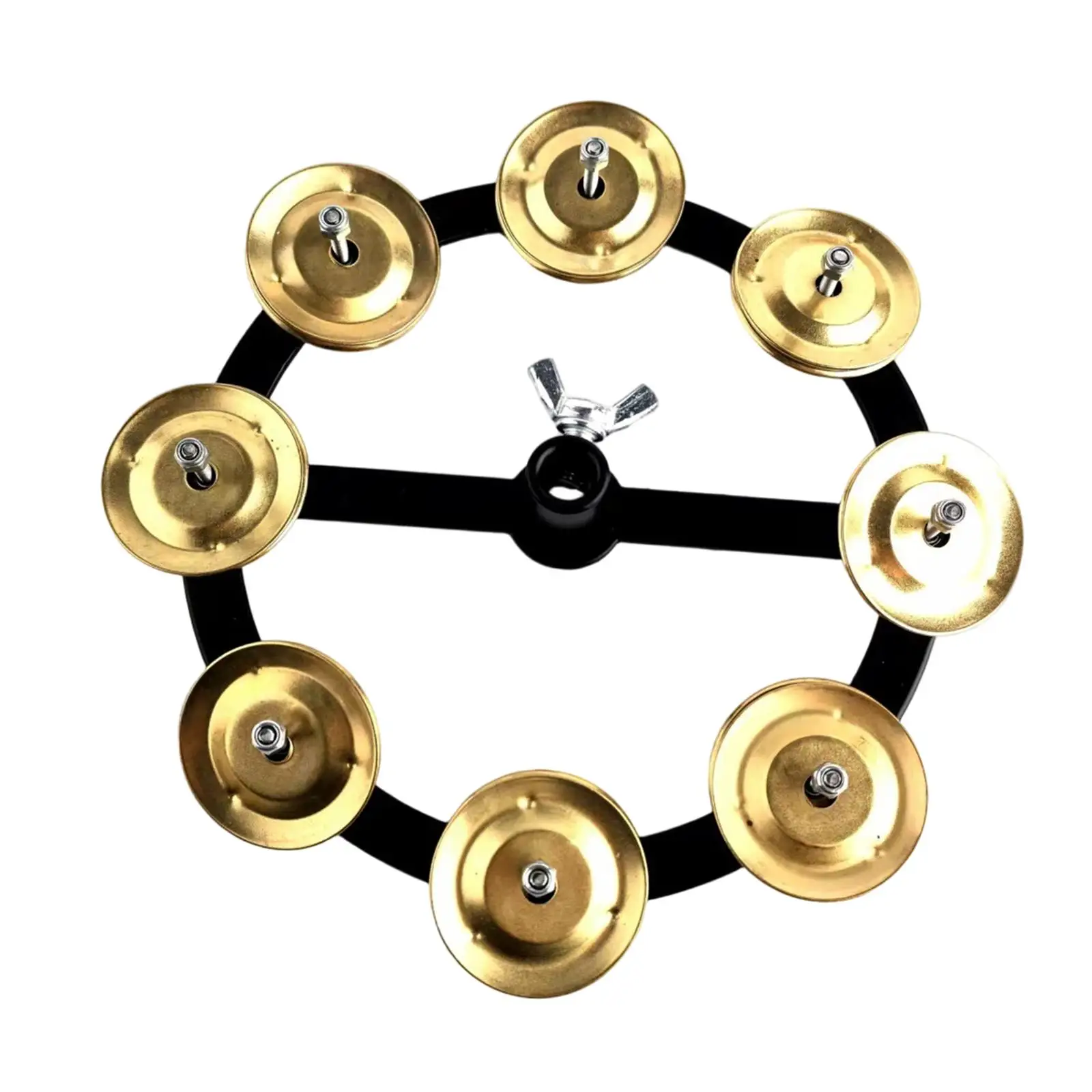 Mountable Hi Hat Tambourine 17cm Percussion Musical Instrument Drum Cymbal Bell Sturdy Design for Concert Party