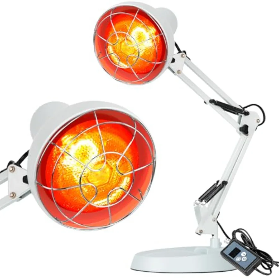 Infrared Lamp, 150W Infrared Red Light Therapy Lamp with Stand Timer, Infrared Heat Lamp for Body Neck Shoulder Joints Back Pai