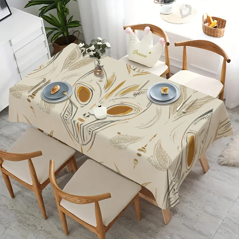 Elegant Waterproof Tablecloth Cover for Dining Room Buffet Table Modern Decorative Linen Spill Proof Table Runner