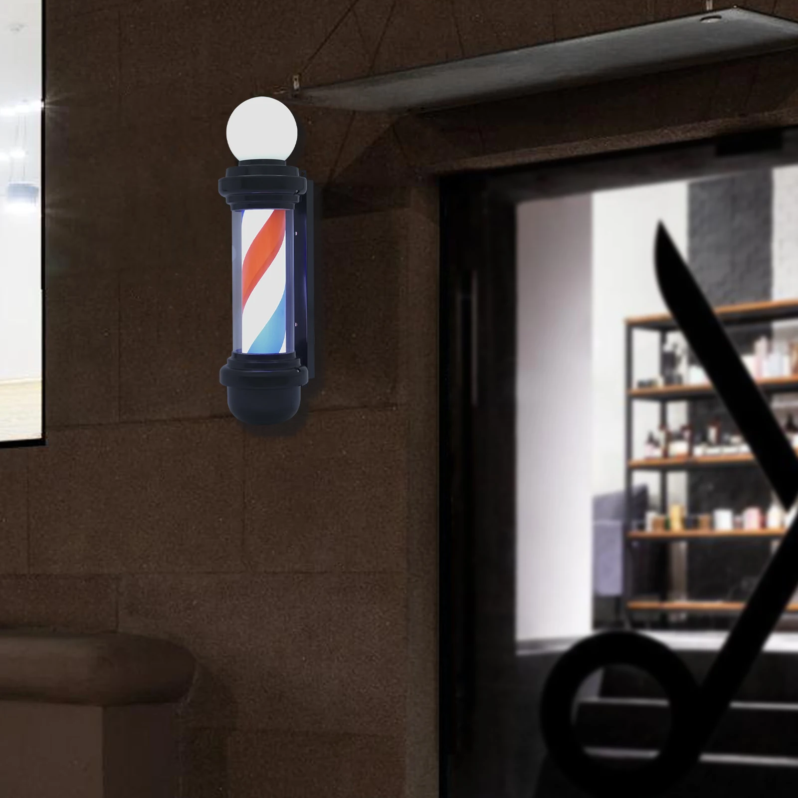 

Вращающийся светодиодный светильник для парикмахерской с настраиваемой именной табличкой, энергосберегающий светодиод 12 Вт для использования в парикмахерской в помещении и на открытом воздухе