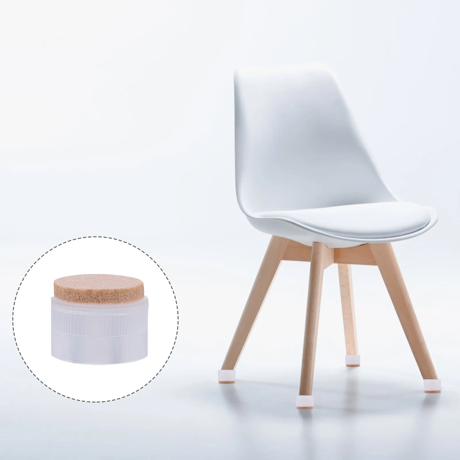 

10Pcs Transparent Chair Leg Covers with Felt Pad Non-Slip Floor Protectors for Hard Floors Wood Tile Laminate Parquet Furniture