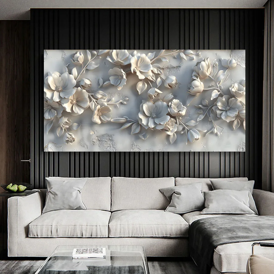Abstract Flower On Canvas,Prints Floral Wall Art Picture,Home Decoration Poster,Nordic Living Room Decor,Gift,No framed