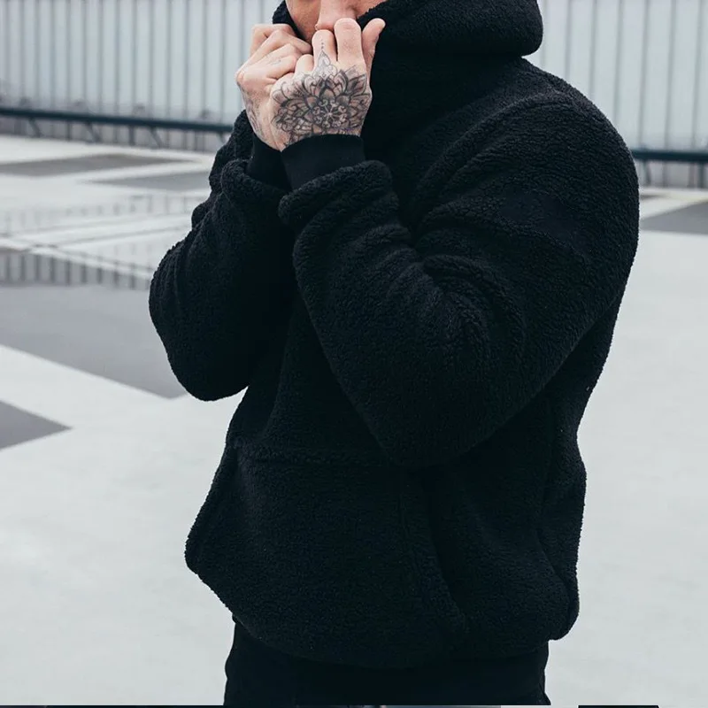 Felpa con cappuccio da uomo in puro colore soffice autunno inverno nuovo Sle Casual confortevole tessuto morbido non deformabile streetwear