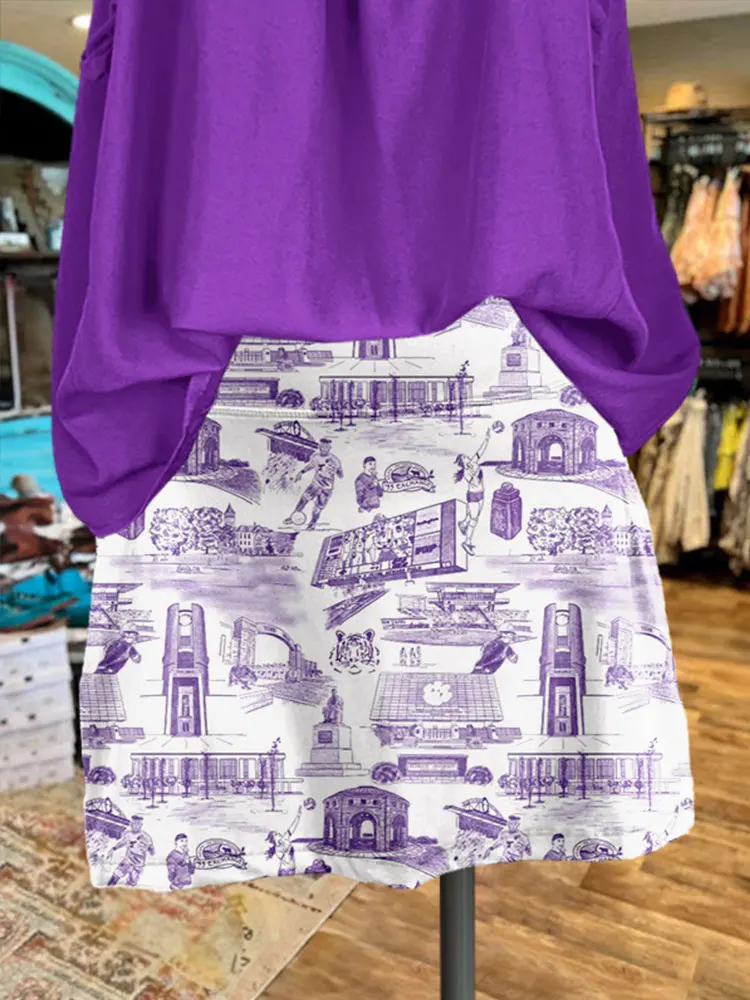 Purple Tigers Gameday Print Skirt