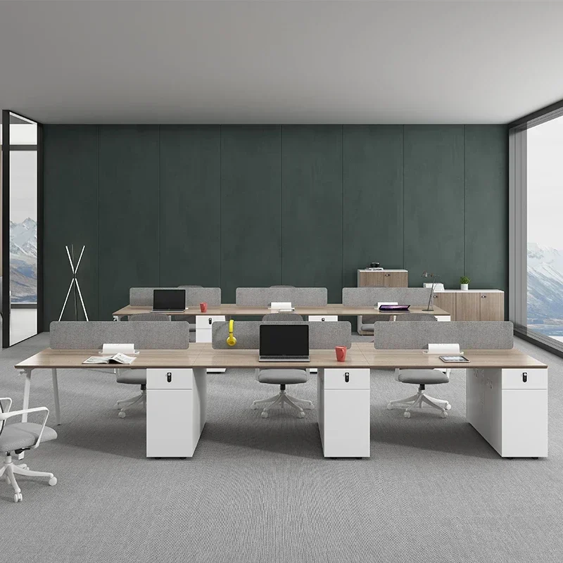Office desks and chairs, combined modern booth clerk desks, office screens
