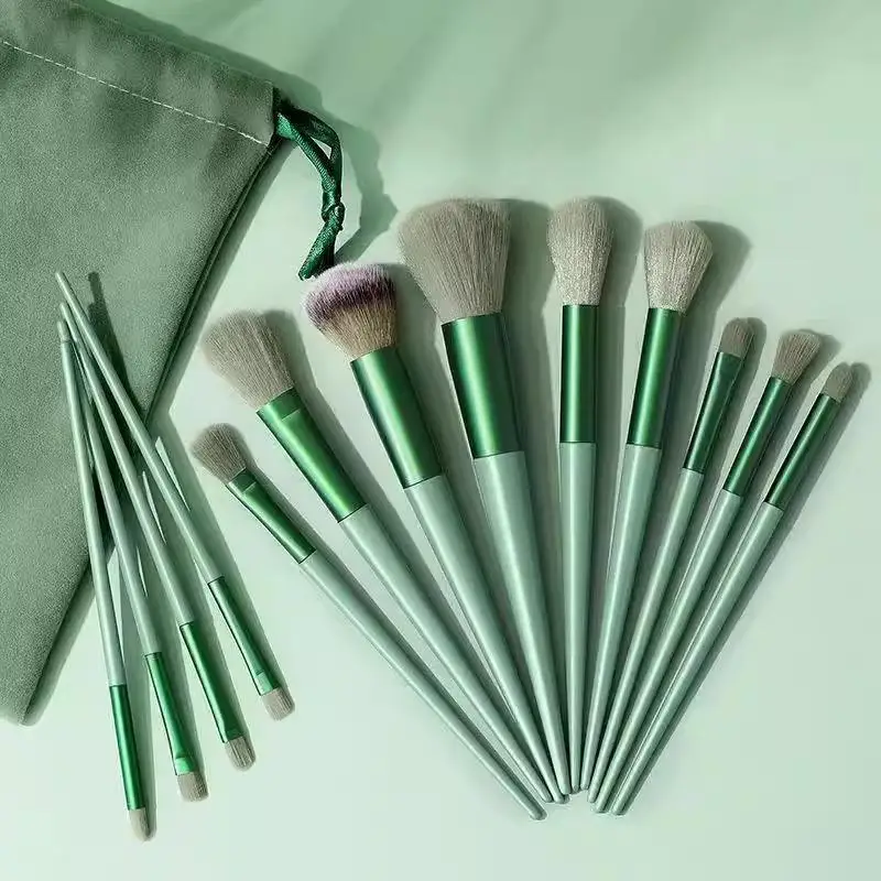 13Pcs Professional Makeup Brush Set With Accessories For Combination Skin- Featuring Soft Brushes,Suitable For Beginners