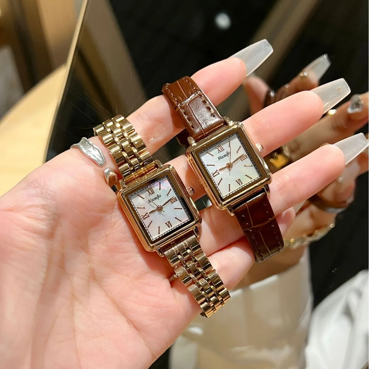 Fashion retro luxury watch for women square simple women\'s watch reloj mujer classic small square watch relojes para damas