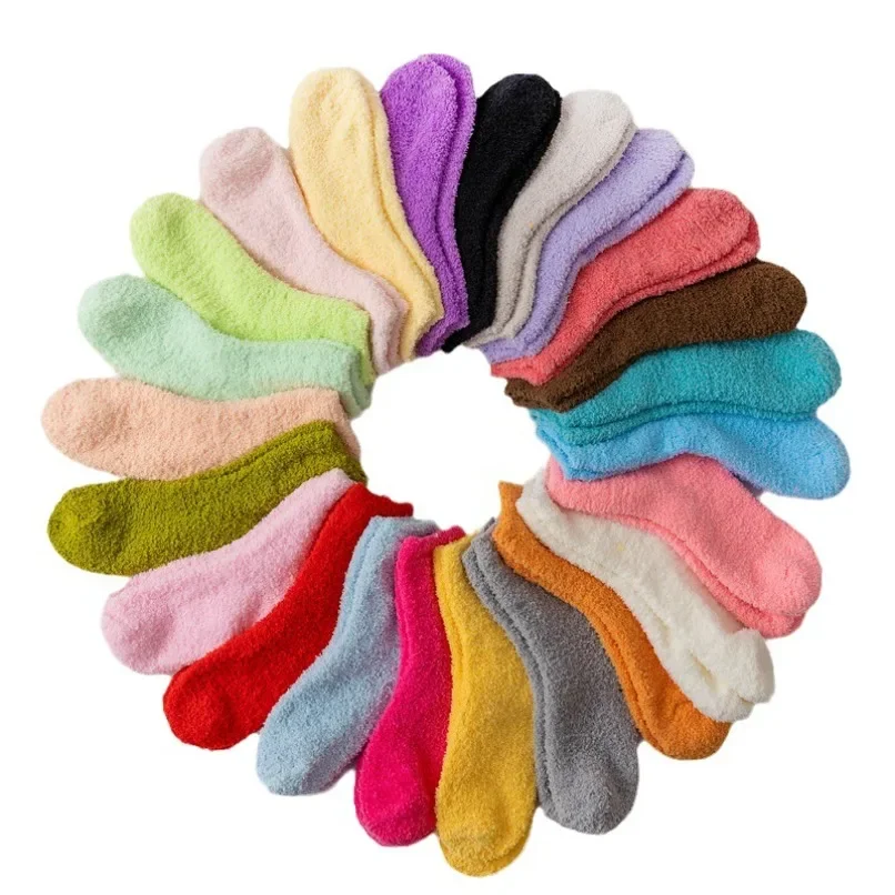 

Fuzzy Socks Women Winter Ladies Floor Warm Plush Comfy Fluffy Coral Fleece Thick Sleeping Short Slippers Sock Furry Designer