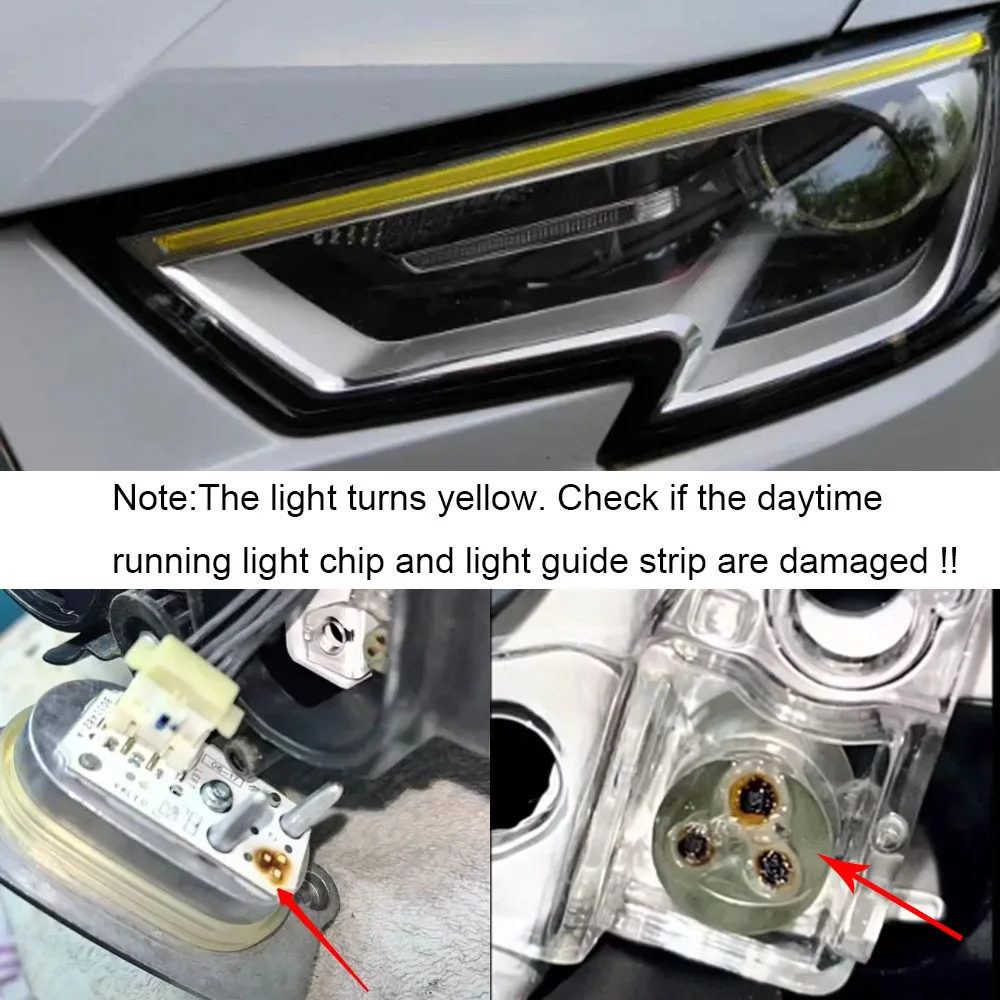 For Audi A3 s3 2016-2018 Xenon Headlight DRL Aperture Guide Tube Daytime Running Light Yellowing Turn White 8V0998473 8V0998474