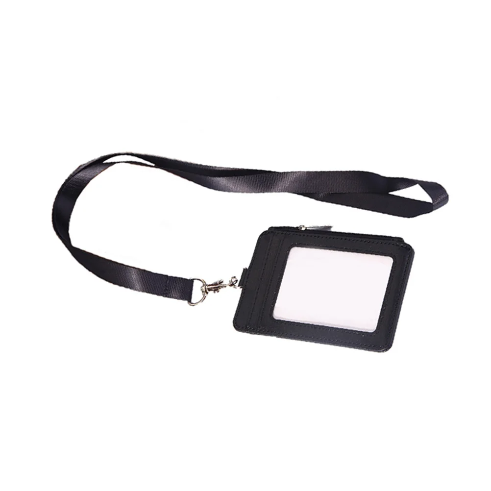 حامل شارة الصدر، واقي بطاقة الهوية السوداء، خفيف الوزن، غطاء علامة الاسم، مجموعة حبل، جيب تخزين للعمل والمدرسة في الهواء الطلق #3