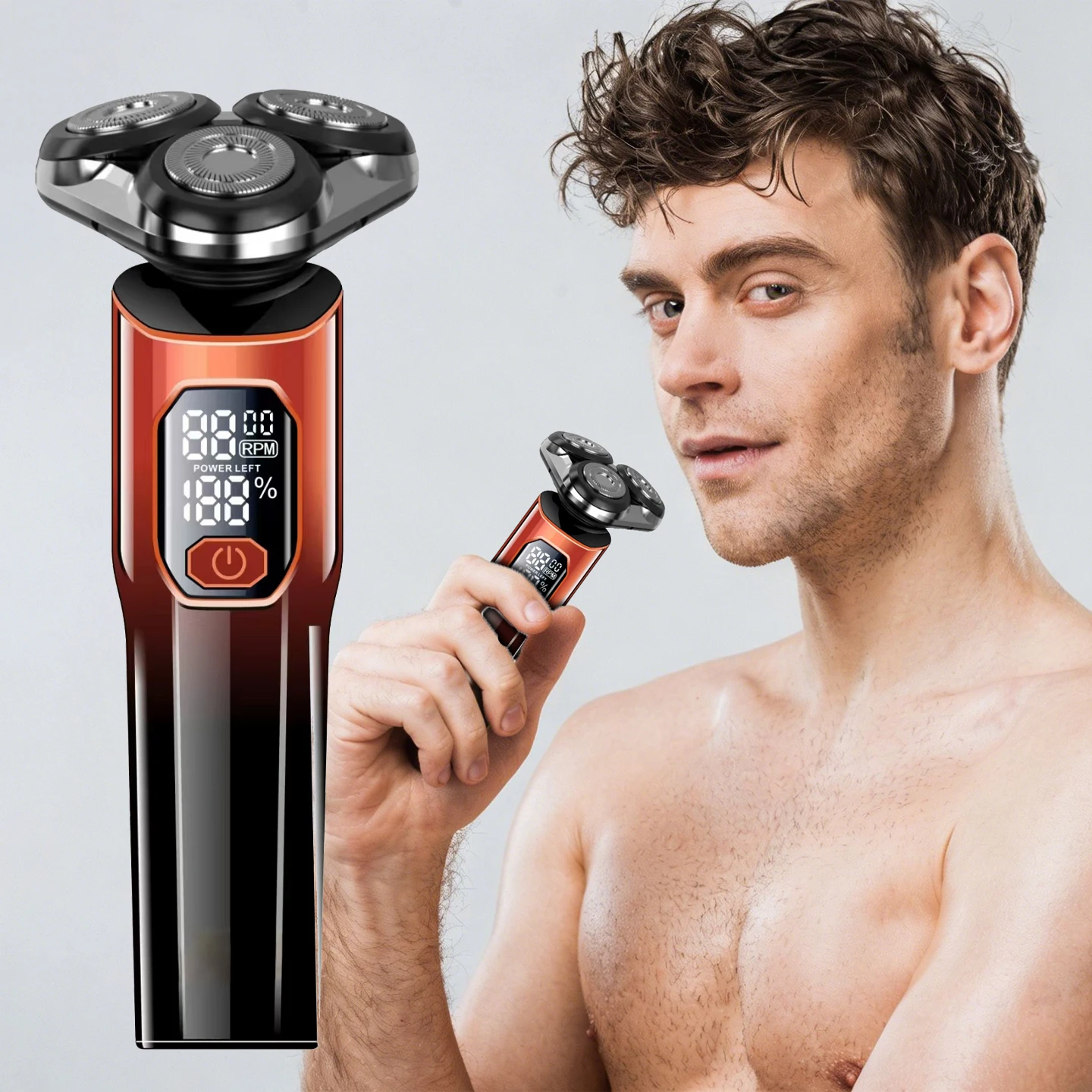 

OMUONE Electric Shaver 3D IPX6 Waterproof Razor Wet And Dry Dual Use Face Beard Battery Digital Display For Men