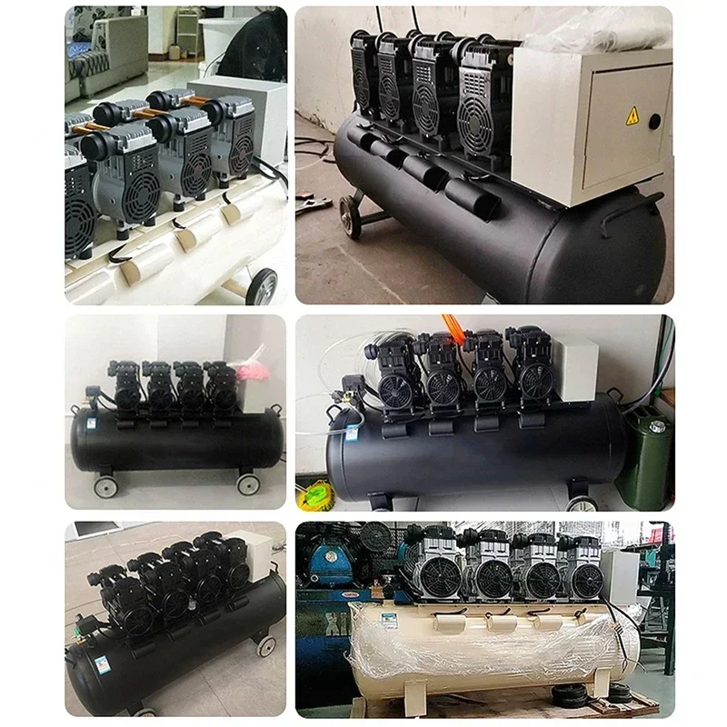 220V 6600W 100L Silent Oil-free Air Compressor Powerful 10bar Air Pump Industrial High-pressure Air Pump