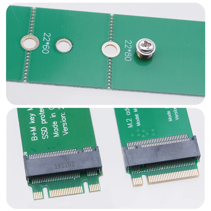 OULLX-M.2 NGFF NVME AHCI Male To Female SSD 하드 디스크 인터페이스 테스트 보호 카드, B + M 키 슬롯 확장 보드