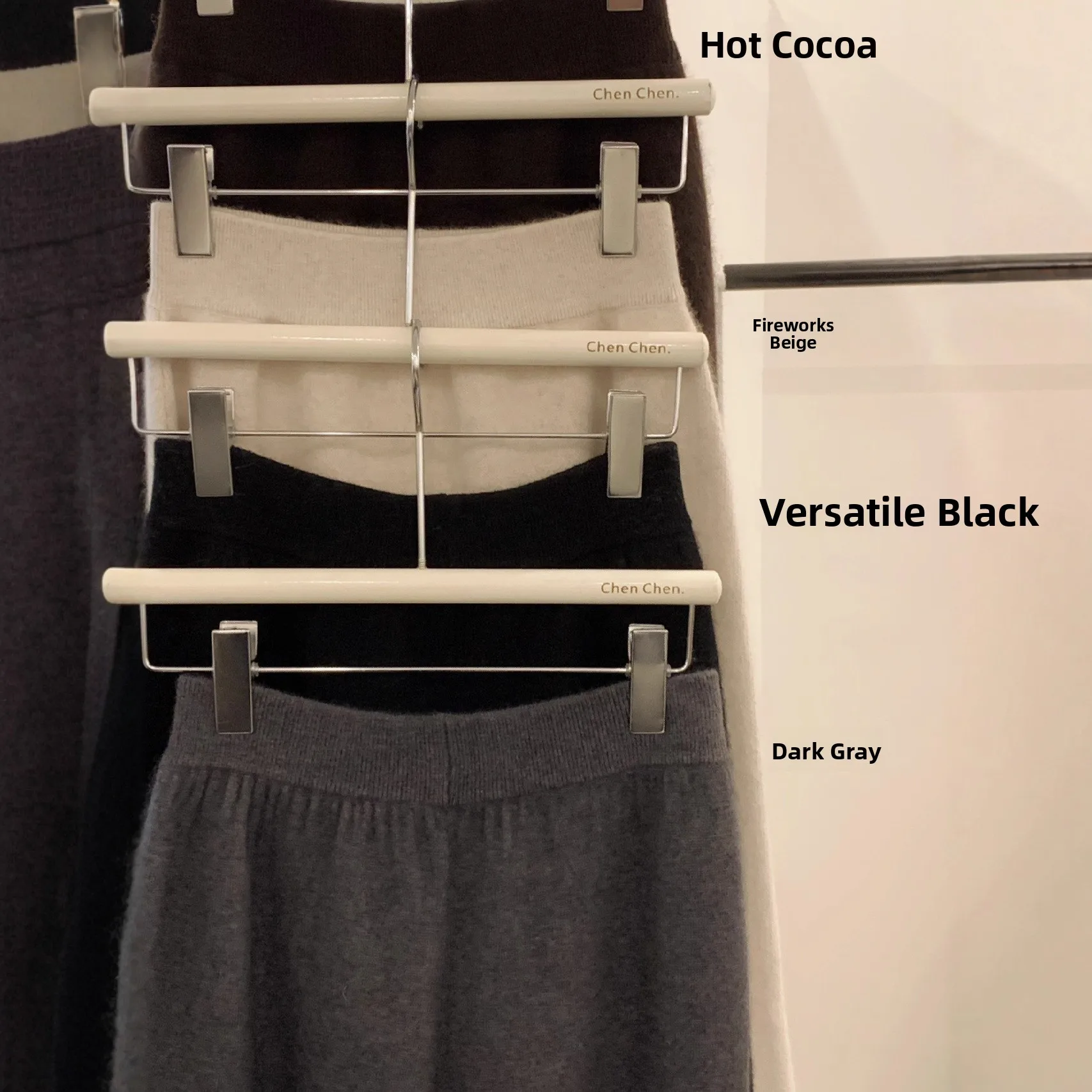 Autumn Winter Fashionable Knitted Thick Wide Leg Pants Straight Cut Floor Length Drapey Casual Pants for Pear Shaped Body