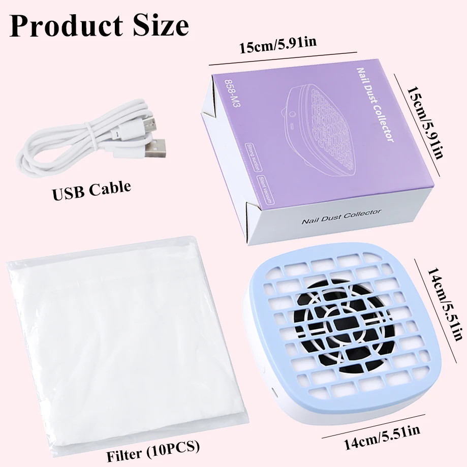 New Nail Dust Collector Extractor Fan For Manicure Machine Powerful Nail Vacuum Cleaner With Remove Paper Filter Nail Equipment