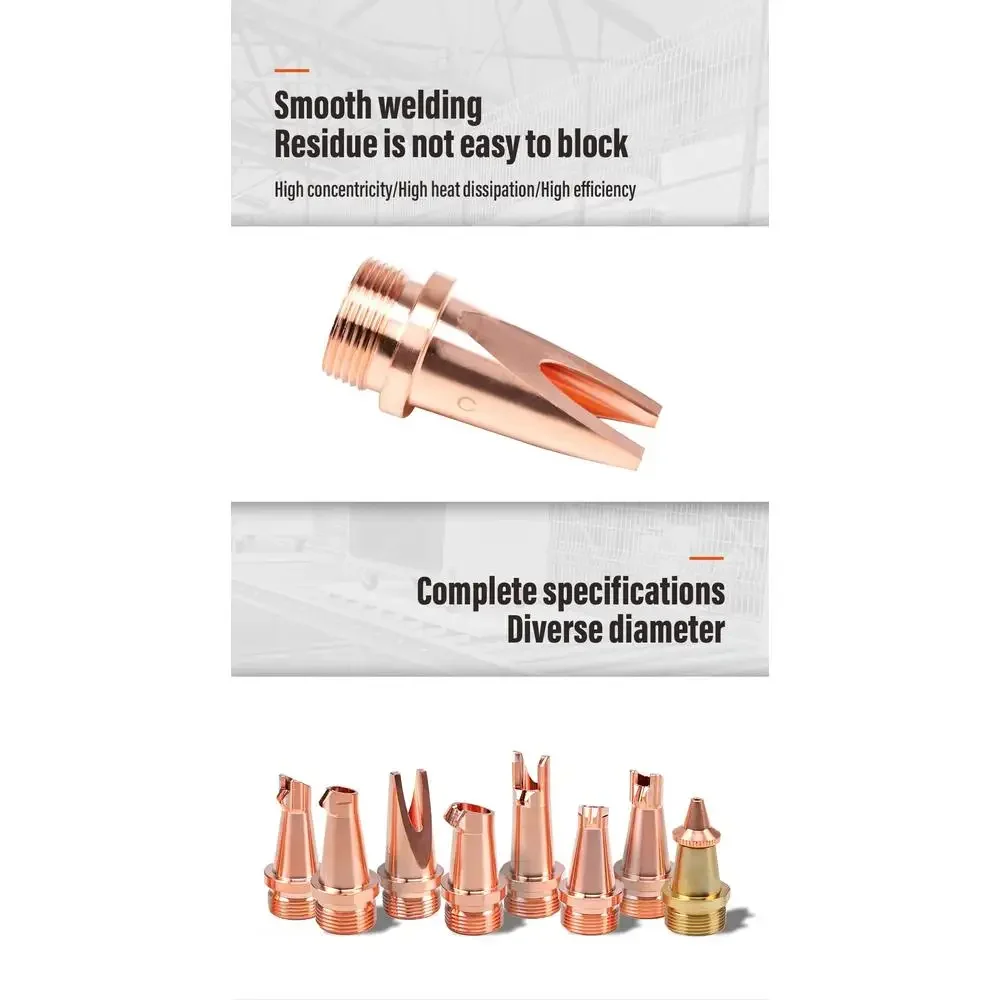 Copper Laser Welding Nozzle Set 8 Types Precision Tip Kit Durable Heat Dissipation Various Applications Automotive Electronics