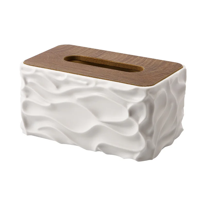 Creative Large Capacity Corrugated Tissue Box Living Room Paper Box Desktop Napkin Box Tissue Storage Box