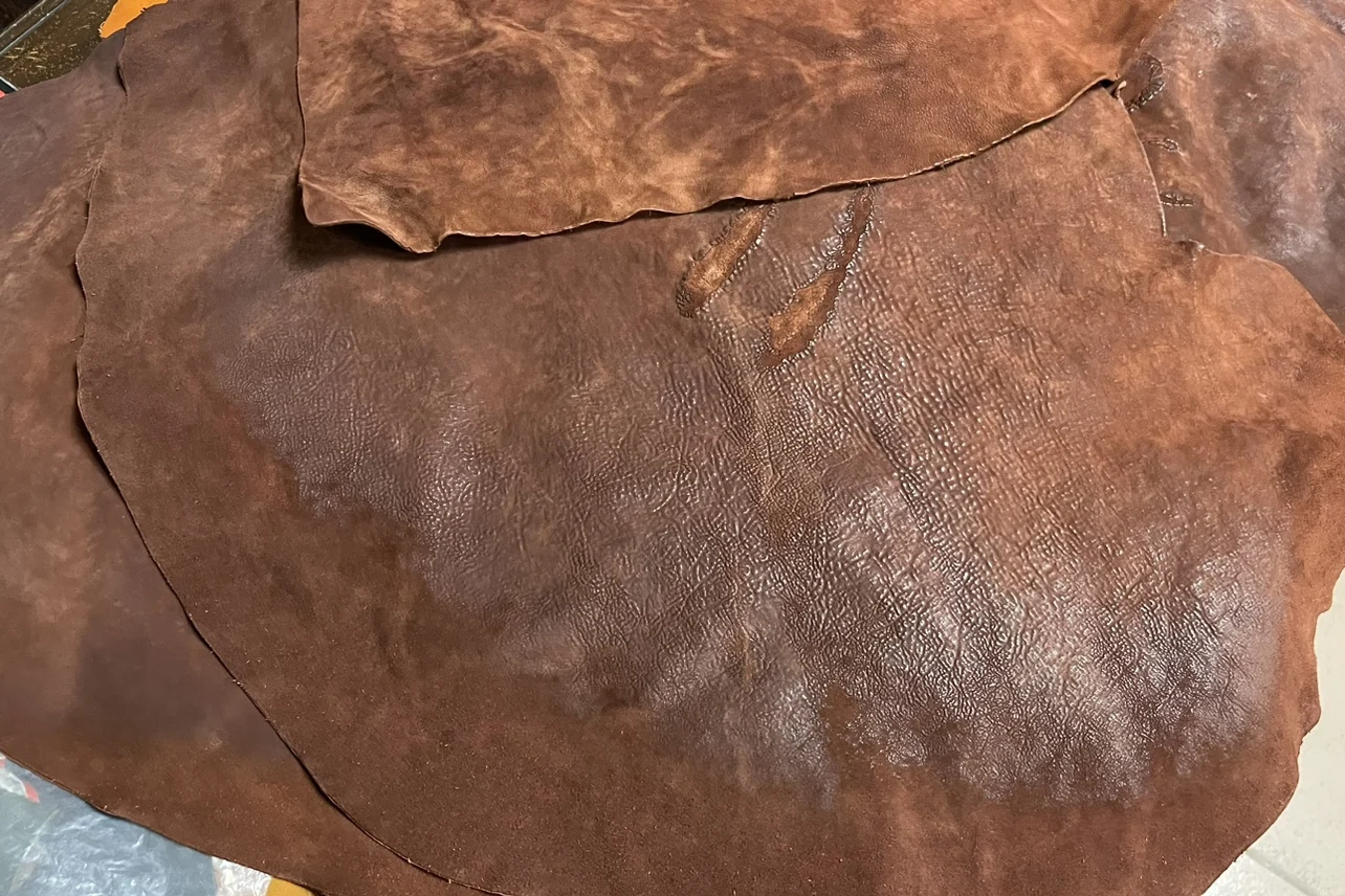 Vintage Leather Horse Skin, Rust Red Cordovan, Vegetable Tanned, Thick Sheet, 1.8mm, 2ft