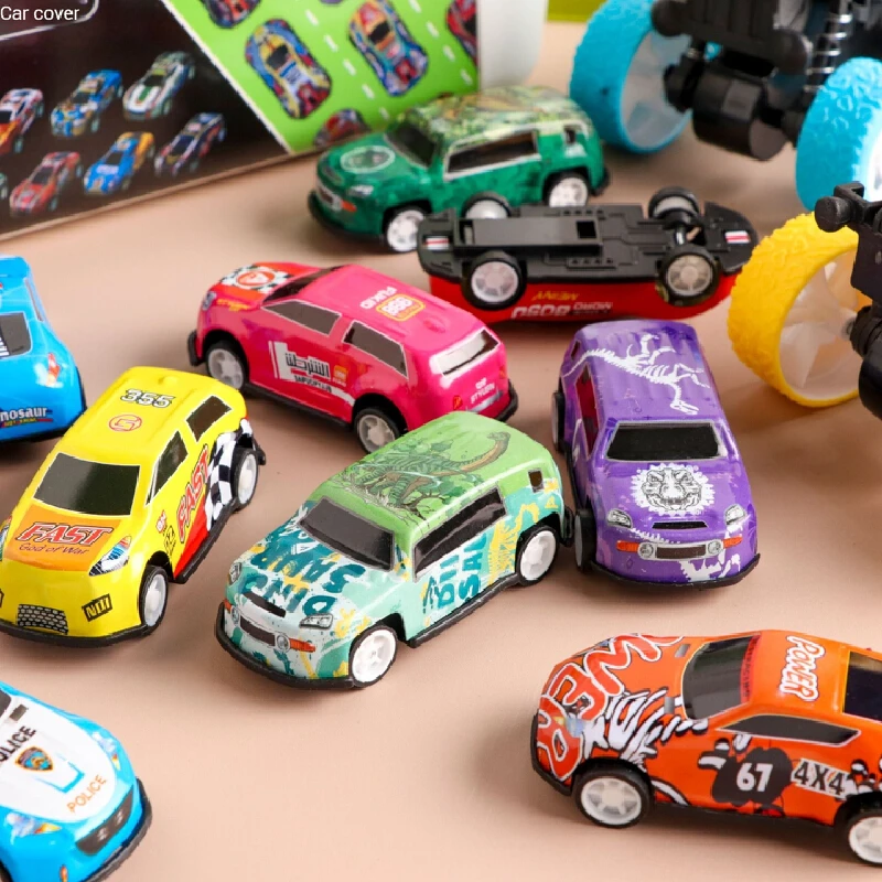 Alloy Return Force 6.8cm Mini Alloy Car Model Set Children'S Car Toy Metal Anti Drop Mini Graffiti Model Manufacturer Gift