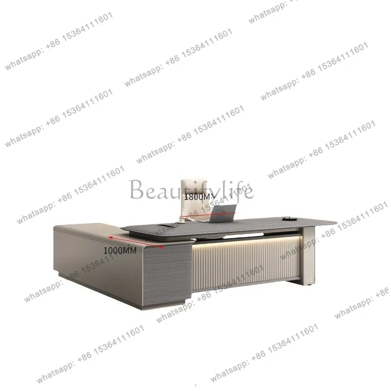 yj9 Boss table combination simple modern light luxury senior sense leadership office chairperson president platform