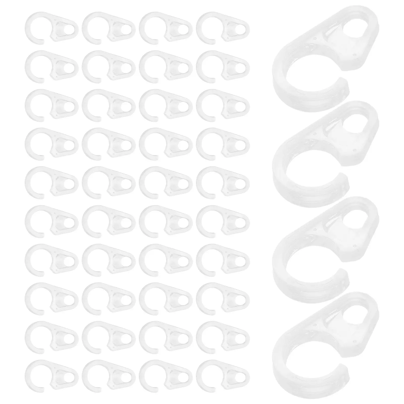 80Pcs Plastic Shower Curtain Hook Decorative Hooks Clear Pinch Pleat Drapery Curtains Door Window Bathroom