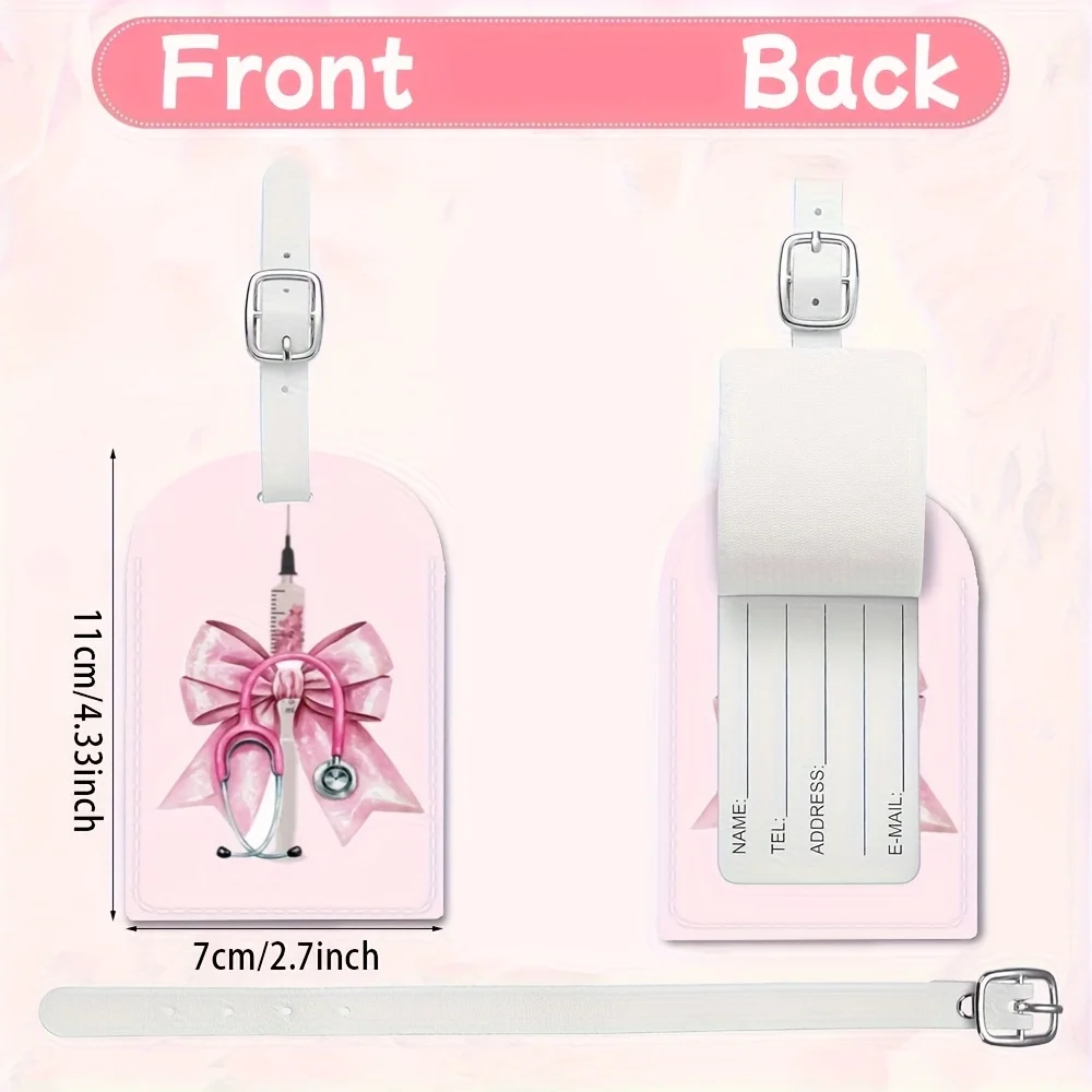 Nurse Theme Themed Luggage Tag Featuring a Name Id Card Made from PU Material Perfect for Identifying Your Luggage Travel Gifts