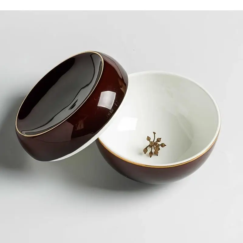 Gradient Phnom Penh Ceramic Bowl with Lid Dessert Thick Soup Steamed Egg Bowls Restaurant Special Tableware