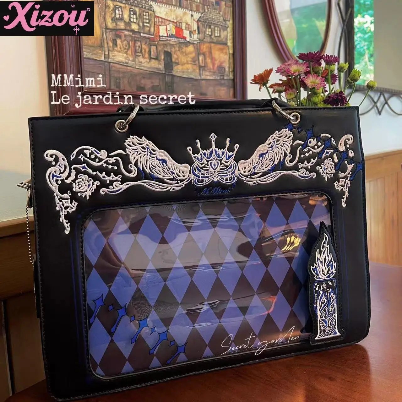 オリジナルゴシックダックロリータドリームローズ Ltabag 大容量食品二次元刺繍ポータブルショルダーメッセンジャーバッグ女性