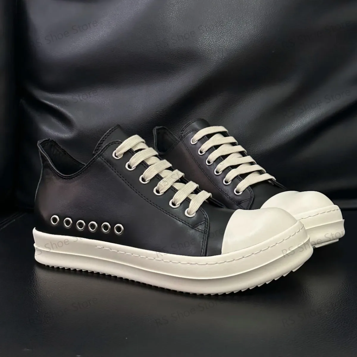 

Новые повседневные кроссовки 26SS: мужские и женские, черные, кожаные, низкие, на толстой подошве, летние, из натуральной кожи, люксовые, дышащие, для уличной моды