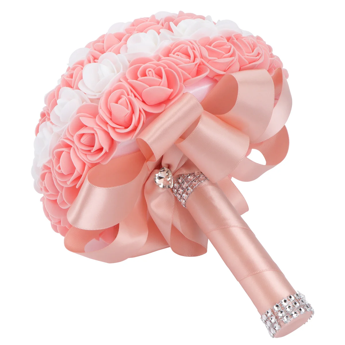 

Bridal Wedding Bouquet Candy Color Lifelike Pe Rose Artificial Flower For Bride Hand Tied Bridesmaid Decoration Home Party Event