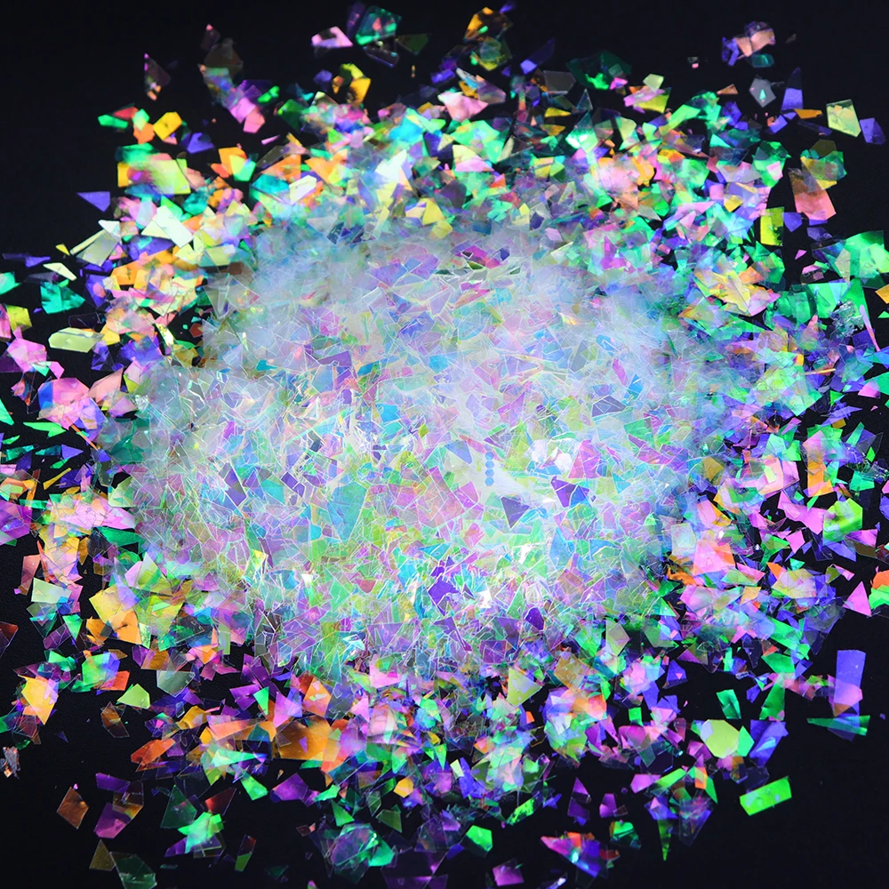 Holographic Irregular Resin Flakes Glitter for Epoxy Resin Molds Filling Large Fragments Colorful Sequins Resin DIY Accessories