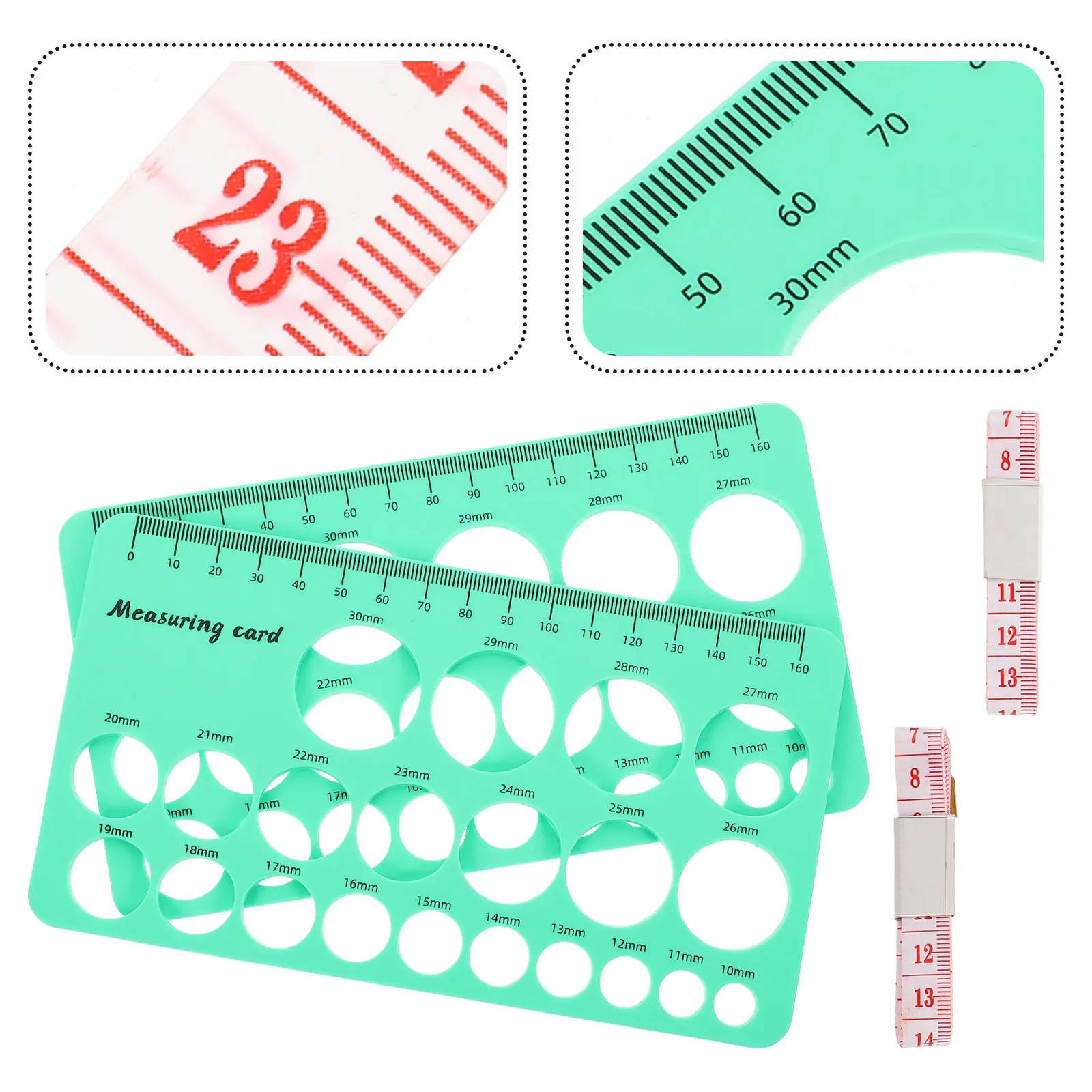 

Набор измерительных карточек для фланцев, многофункциональная геометрическая линейка, компактная лента для измерения груди и тела