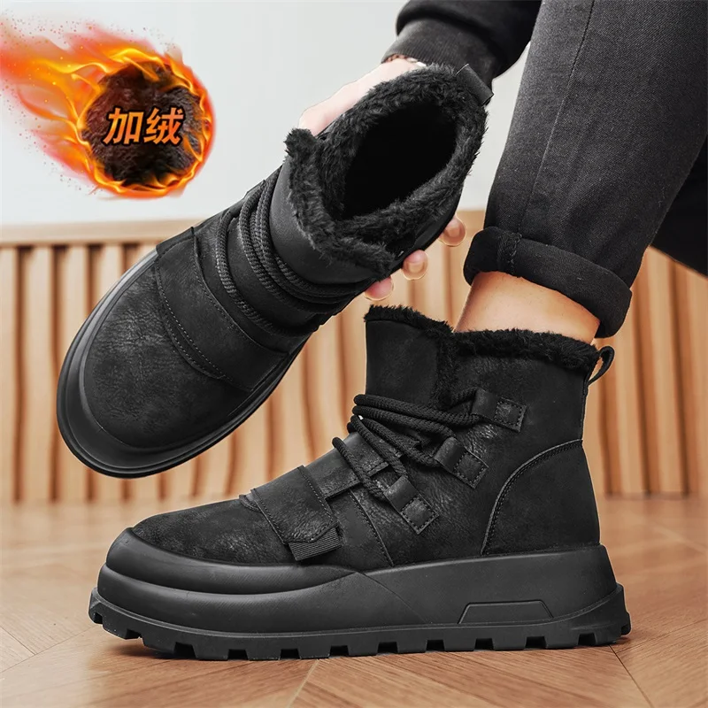 Loafers Buty zimowe dla mężczyzn Sport i rekreacja Ciepłe kostki Dodaj aksamitne buty dla mężczyzn Modne męskie trampki Miękkie i wygodne — zdjęcie 5