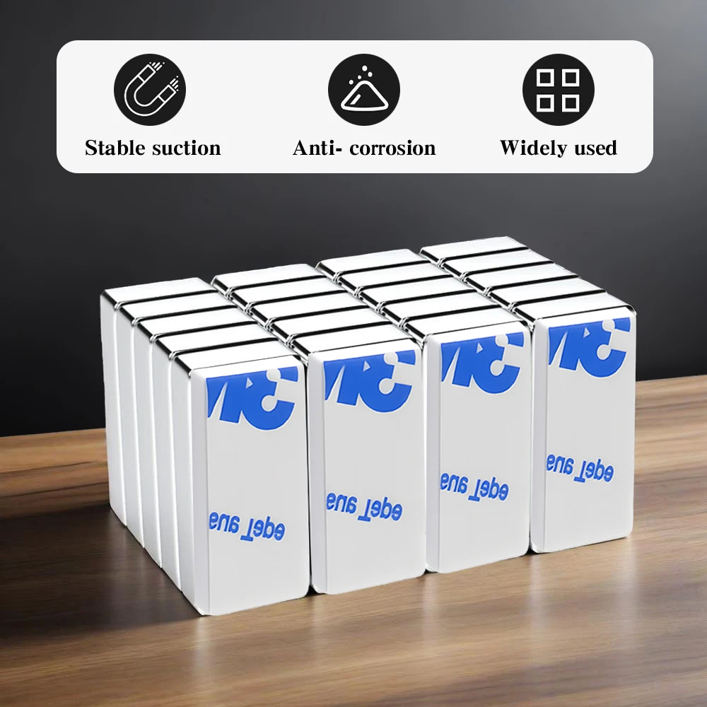 20x10x5mm  Super Powerful Block Neodymium Magnet  With double-sided adhesive Magnet N35 Strong Permanent Magnetic imanes