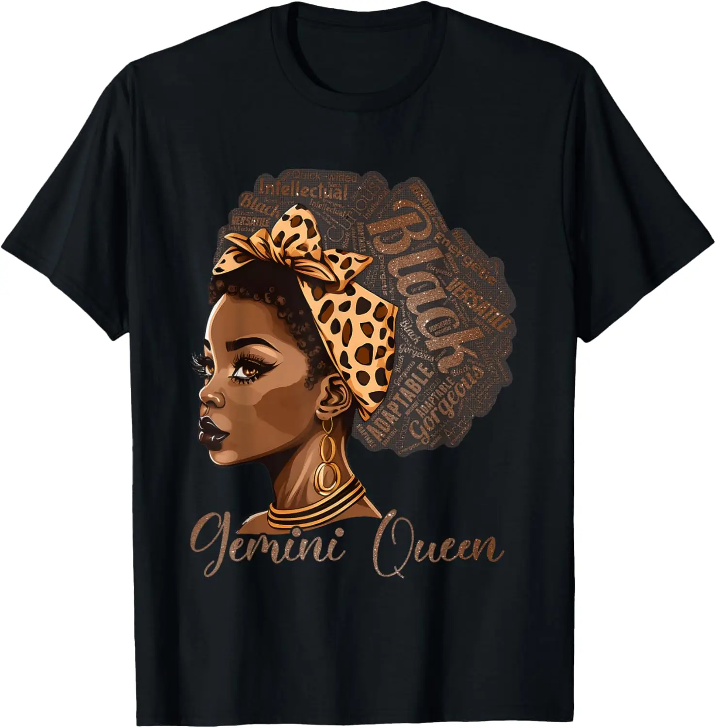 ini Black Zodiac Queen Melatonin Birthday Astrology Cut T-Shirt