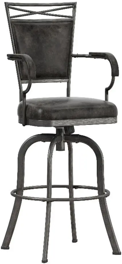

Bridgetown Metal Bar Height Swivel Stool, Pewter