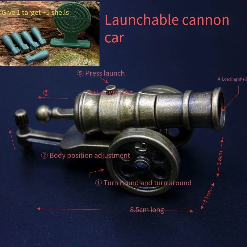 Creative Gifts Mortars Office Tabletop Ornaments Children's Toys Mini Models All-metal Ejection Cannons Boy Toys