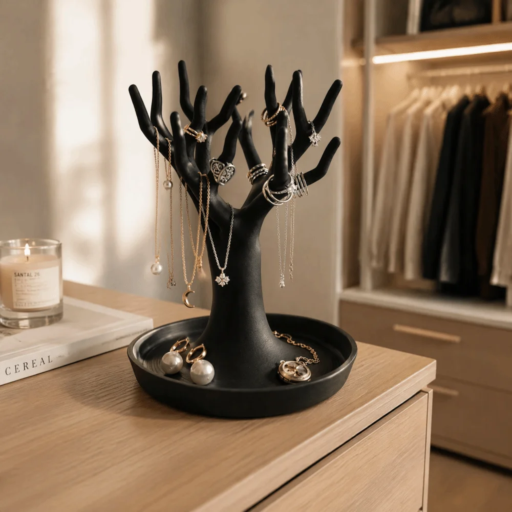 3D Printed Miscellaneous Item Storage Tray Simulated Nordic Tree-shaped Organizer Jewelry Towers Realistic